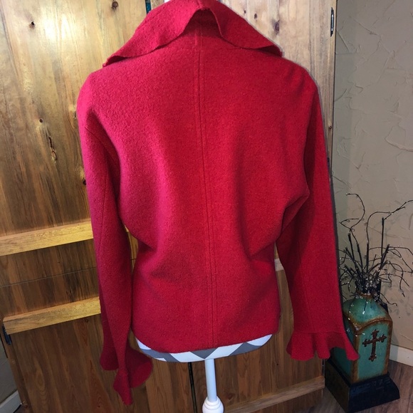 🔥 Gorgeous Red Coldwater Creek 100% Wool Jacket - Picture 5 of 7